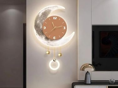 Living Room Clock Wall Art TV Background Wall Clock Sconce Painting Dining Room Luminous Wall Clock