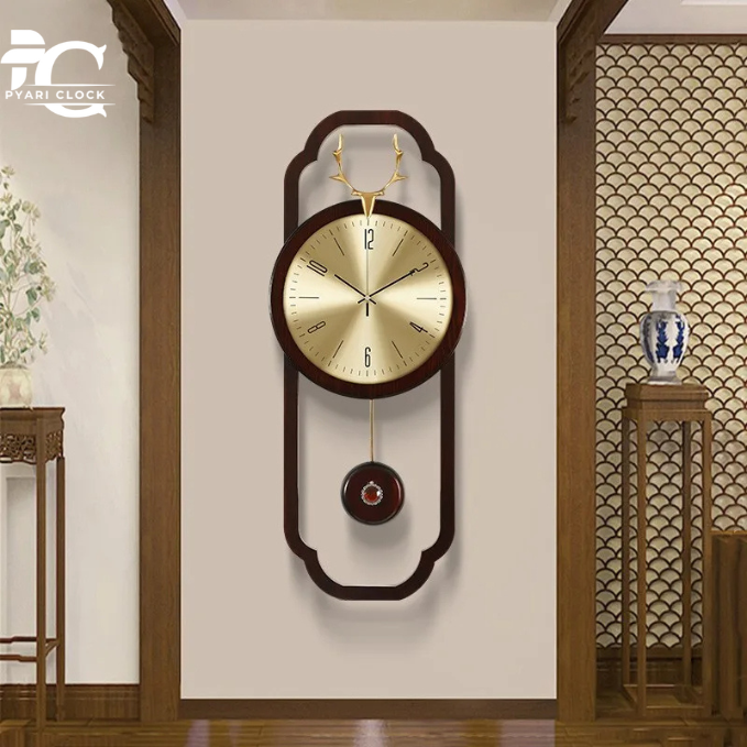 style light luxury wall clock living room classic atmospheric home Chinese style decoration wall clock quartz ﻿