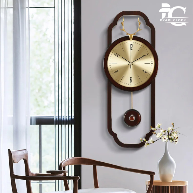 style light luxury wall clock living room classic atmospheric home Chinese style decoration wall clock quartz ﻿