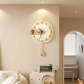 Cream style living room wall clock 2025 Living Room Clock Wall Art TV Background Wall Clock - Pyari Clock